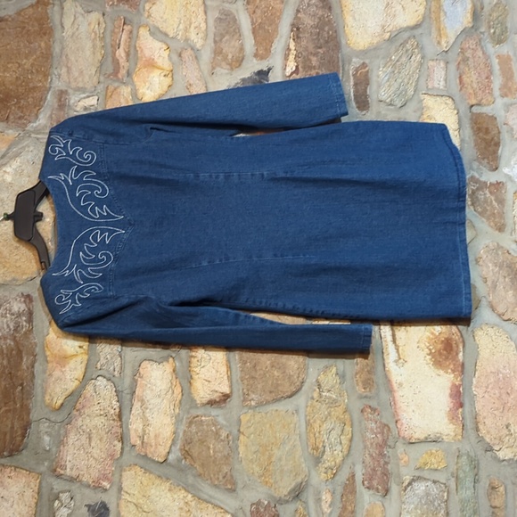 Avec les filles western embroidered denim mini dress - Picture 12 of 16
